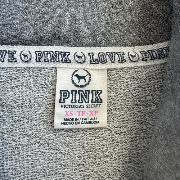 Victoria's Secret PINK Gray 1/4 Zip Sweatshirt, women’s size XS - Picture 4 of 6